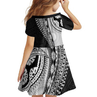 Fijian Masi Tattoos Family Matching Off Shoulder Maxi Dress and Hawaiian Shirt with Tapa Tribal Pattern LT03 - Polynesian Pride