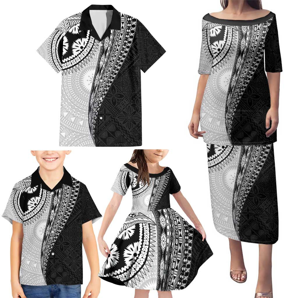Fijian Masi Tattoos Family Matching Puletasi and Hawaiian Shirt with Tapa Tribal Pattern LT03 - Polynesian Pride