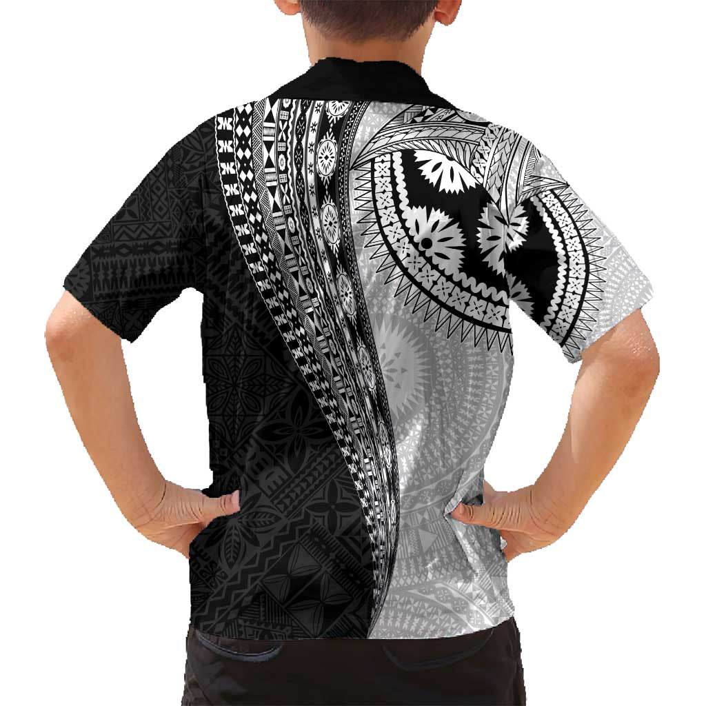 Fijian Masi Tattoos Family Matching Tank Maxi Dress and Hawaiian Shirt with Tapa Tribal Pattern LT03 - Polynesian Pride