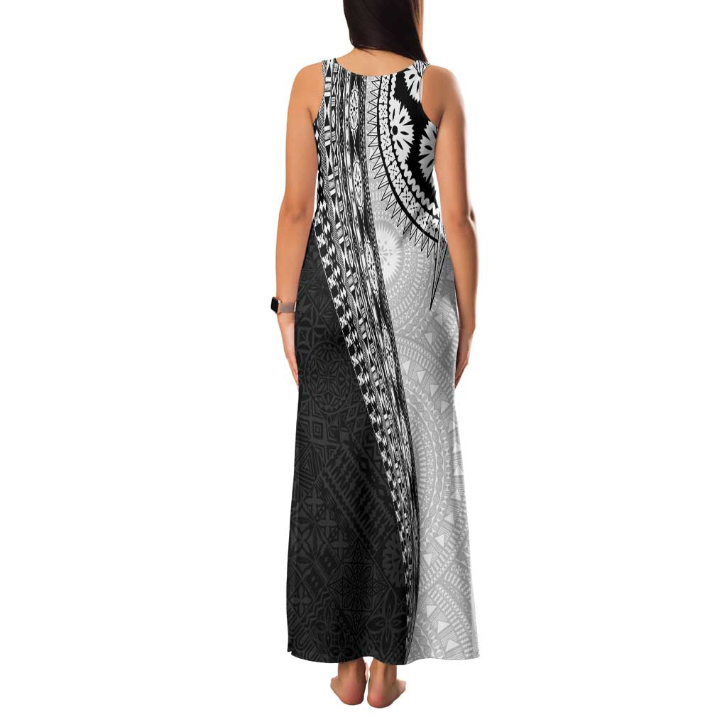Fijian Masi Tattoos Family Matching Tank Maxi Dress and Hawaiian Shirt with Tapa Tribal Pattern LT03 - Polynesian Pride
