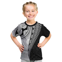 Fijian Masi Tattoos Kid T Shirt with Tapa Tribal Pattern LT03 White - Polynesian Pride