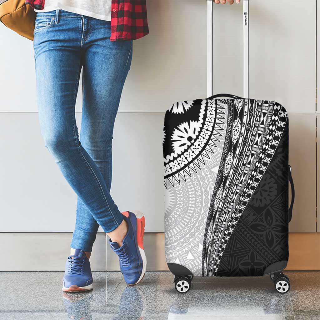 Fijian Masi Tattoos Luggage Cover with Tapa Tribal Pattern LT03 - Polynesian Pride
