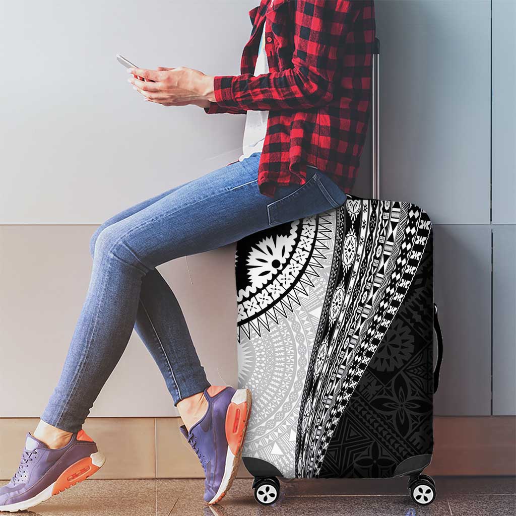 Fijian Masi Tattoos Luggage Cover with Tapa Tribal Pattern LT03 - Polynesian Pride