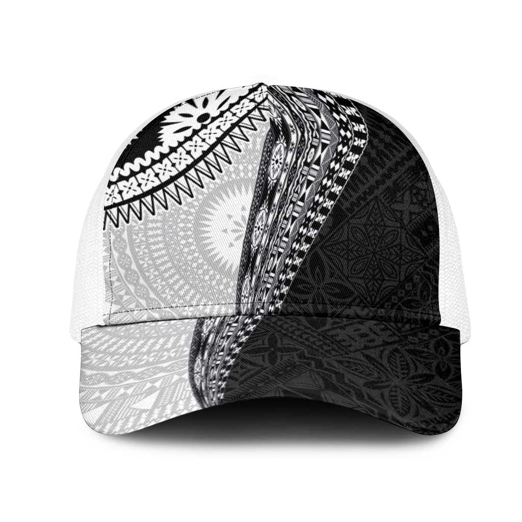 Fijian Masi Tattoos Mesh Trucker Cap with Tapa Tribal Pattern - Polynesian Pride