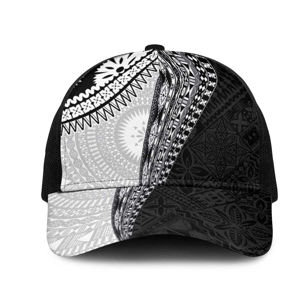 Fijian Masi Tattoos Mesh Trucker Cap with Tapa Tribal Pattern - Polynesian Pride