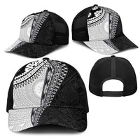 Fijian Masi Tattoos Mesh Trucker Cap with Tapa Tribal Pattern - Polynesian Pride