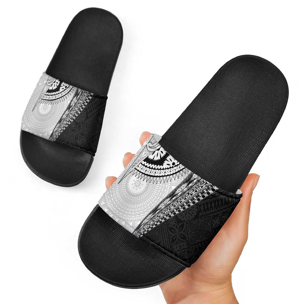 Fijian Masi Tattoos Slide Sandals with Tapa Tribal Pattern - Polynesian Pride