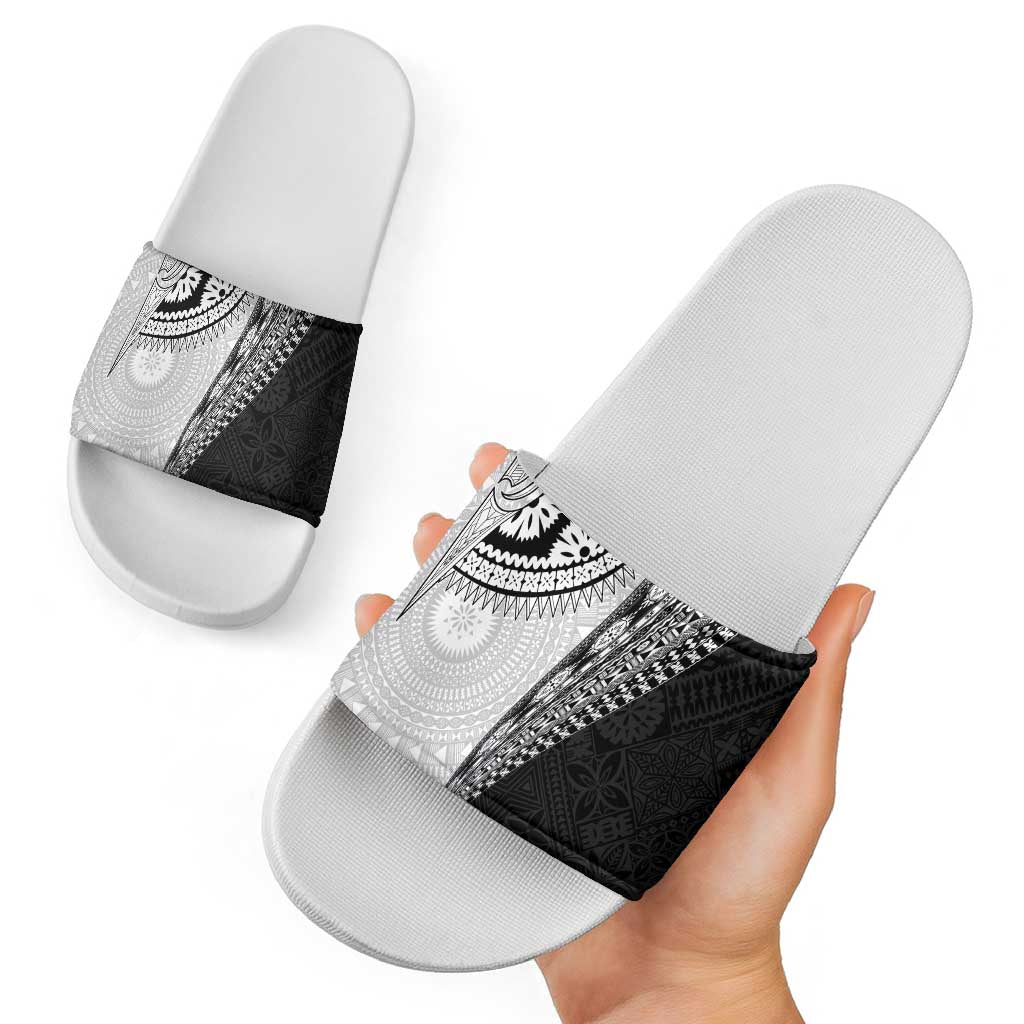 Fijian Masi Tattoos Slide Sandals with Tapa Tribal Pattern - Polynesian Pride