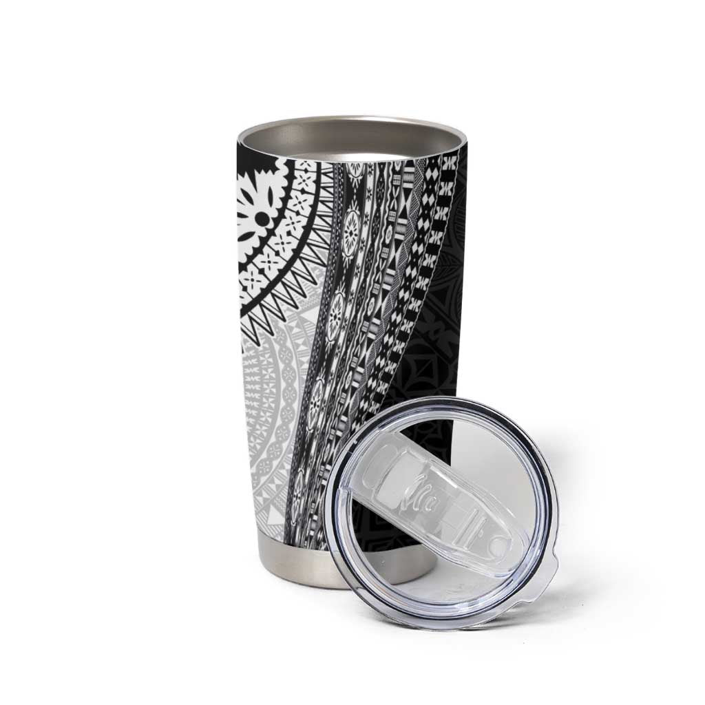 Fijian Masi Tattoos Tumbler Cup with Tapa Tribal Pattern LT03 - Polynesian Pride