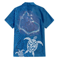 Cook Islands Manihiki Atoll Family Matching Off Shoulder Short Dress and Hawaiian Shirt Maori Turtle and Polynesian Pattern LT03 - Polynesian Pride