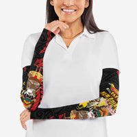 Papua New Guinea Christmas Arm Sleeves Funny Melanesian Santa with Bird-of-paradise Tribal Style LT03 - Polynesian Pride