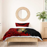 Papua New Guinea Christmas Bedding Set Funny Melanesian Santa with Bird-of-paradise Tribal Style LT03 - Polynesian Pride