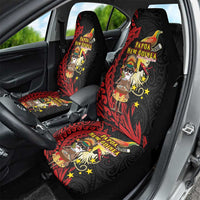 Papua New Guinea Christmas Car Seat Cover Funny Melanesian Santa with Bird-of-paradise Tribal Style LT03 - Polynesian Pride