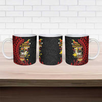 Papua New Guinea Christmas Ceramic Mug Funny Melanesian Santa with Bird-of-paradise Tribal Style LT03 - Polynesian Pride
