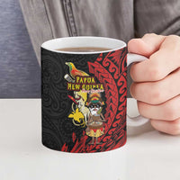 Papua New Guinea Christmas Ceramic Mug Funny Melanesian Santa with Bird-of-paradise Tribal Style LT03 - Polynesian Pride