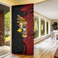 Papua New Guinea Christmas Door Cover Funny Melanesian Santa with Bird-of-paradise Tribal Style LT03 - Polynesian Pride