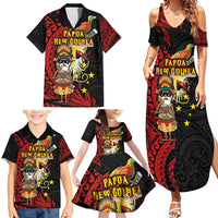 Papua New Guinea Christmas Family Matching Summer Maxi Dress and Hawaiian Shirt Funny Melanesian Santa with Bird-of-paradise Tribal Style LT03 - Polynesian Pride