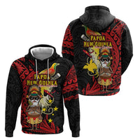 Papua New Guinea Christmas Hoodie Funny Melanesian Santa with Bird-of-paradise Tribal Style LT03 - Polynesian Pride