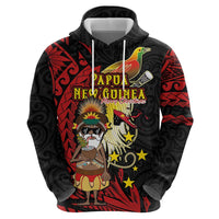 Papua New Guinea Christmas Hoodie Funny Melanesian Santa with Bird-of-paradise Tribal Style LT03 - Polynesian Pride