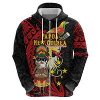 Papua New Guinea Christmas Hoodie Funny Melanesian Santa with Bird-of-paradise Tribal Style LT03 - Polynesian Pride