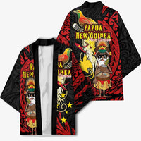 Papua New Guinea Christmas Kimono Funny Melanesian Santa with Bird-of-paradise Tribal Style LT03 - Polynesian Pride