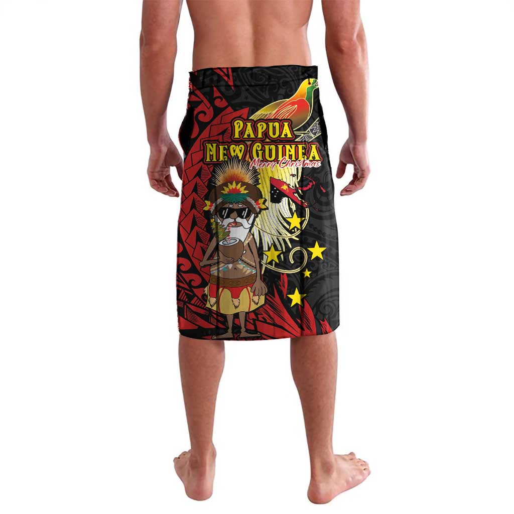 Papua New Guinea Christmas Lavalava Funny Melanesian Santa with Bird-of-paradise Tribal Style LT03 - Polynesian Pride