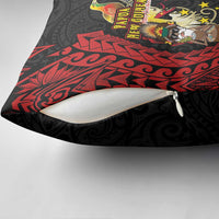 Papua New Guinea Christmas Pillow Cover Funny Melanesian Santa with Bird-of-paradise Tribal Style LT03 - Polynesian Pride