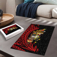 Papua New Guinea Christmas Puzzle Funny Melanesian Santa with Bird-of-paradise Tribal Style LT03 - Polynesian Pride