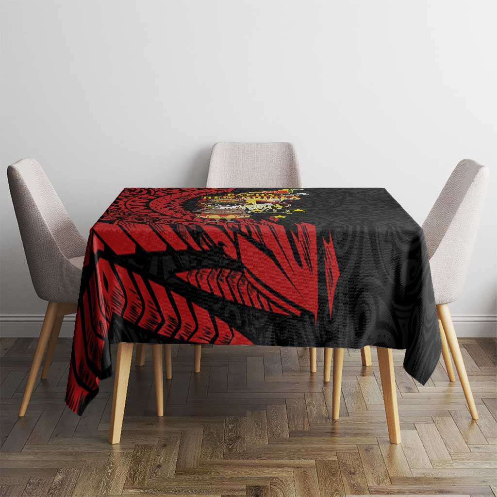 Papua New Guinea Christmas Tablecloth Funny Melanesian Santa with Bird-of-paradise Tribal Style LT03 - Polynesian Pride