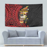 Papua New Guinea Christmas Tapestry Funny Melanesian Santa with Bird-of-paradise Tribal Style LT03 - Polynesian Pride