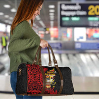 Papua New Guinea Christmas Travel Bag Funny Melanesian Santa with Bird-of-paradise Tribal Style LT03 - Polynesian Pride