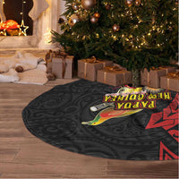 Papua New Guinea Christmas Tree Skirt Funny Melanesian Santa with Bird-of-paradise Tribal Style LT03 - Polynesian Pride