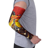 Australia and Papua New Guinea Together Arm Sleeves Bird-of-paradise and Kangaroo with Oro Tapa and Aboriginal Art Motifs LT03 - Polynesian Pride