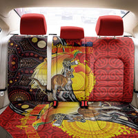 Australia and Papua New Guinea Together Back Car Seat Cover Bird-of-paradise and Kangaroo with Oro Tapa and Aboriginal Art Motifs LT03 - Polynesian Pride