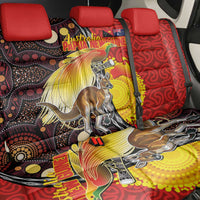 Australia and Papua New Guinea Together Back Car Seat Cover Bird-of-paradise and Kangaroo with Oro Tapa and Aboriginal Art Motifs LT03 - Polynesian Pride