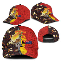 Australia and Papua New Guinea Together Classic Cap Bird-of-paradise and Kangaroo with Oro Tapa and Aboriginal Art Motifs LT03 - Polynesian Pride