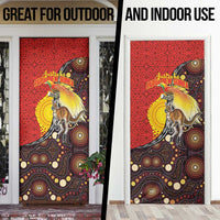 Australia and Papua New Guinea Together Door Cover Bird-of-paradise and Kangaroo with Oro Tapa and Aboriginal Art Motifs LT03 - Polynesian Pride