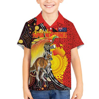 Australia and Papua New Guinea Together Hawaiian Shirt Bird-of-paradise and Kangaroo with Oro Tapa and Aboriginal Art Motifs LT03 - Polynesian Pride
