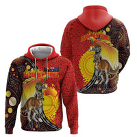 Australia and Papua New Guinea Together Hoodie Bird-of-paradise and Kangaroo with Oro Tapa and Aboriginal Art Motifs LT03 - Polynesian Pride