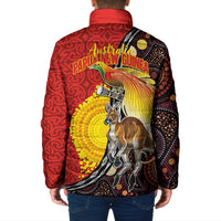 Australia and Papua New Guinea Together Padded Jacket Bird-of-paradise and Kangaroo with Oro Tapa and Aboriginal Art Motifs LT03 - Polynesian Pride