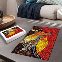 Australia and Papua New Guinea Together Puzzle Bird-of-paradise and Kangaroo with Oro Tapa and Aboriginal Art Motifs LT03 - Polynesian Pride