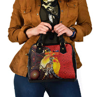Australia and Papua New Guinea Together Shoulder Handbag Bird-of-paradise and Kangaroo with Oro Tapa and Aboriginal Art Motifs LT03 - Polynesian Pride