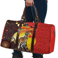 Australia and Papua New Guinea Together Travel Bag Bird-of-paradise and Kangaroo with Oro Tapa and Aboriginal Art Motifs LT03 - Polynesian Pride