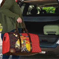 Australia and Papua New Guinea Together Travel Bag Bird-of-paradise and Kangaroo with Oro Tapa and Aboriginal Art Motifs LT03 - Polynesian Pride