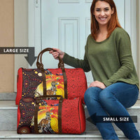 Australia and Papua New Guinea Together Travel Bag Bird-of-paradise and Kangaroo with Oro Tapa and Aboriginal Art Motifs LT03 - Polynesian Pride