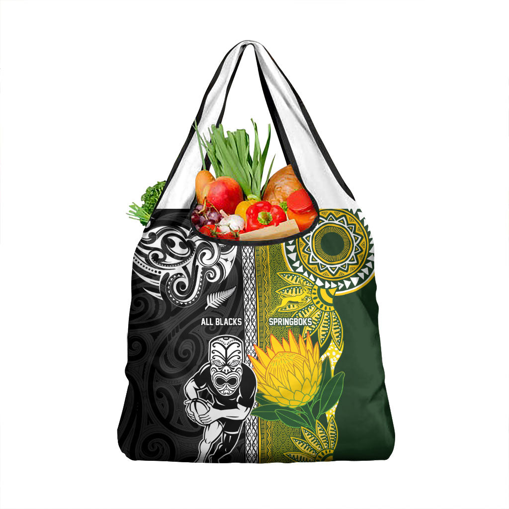 Rugby New Zealand and South Africa Grocery Bag Greatest Rivalry Silver Fern and Antelope