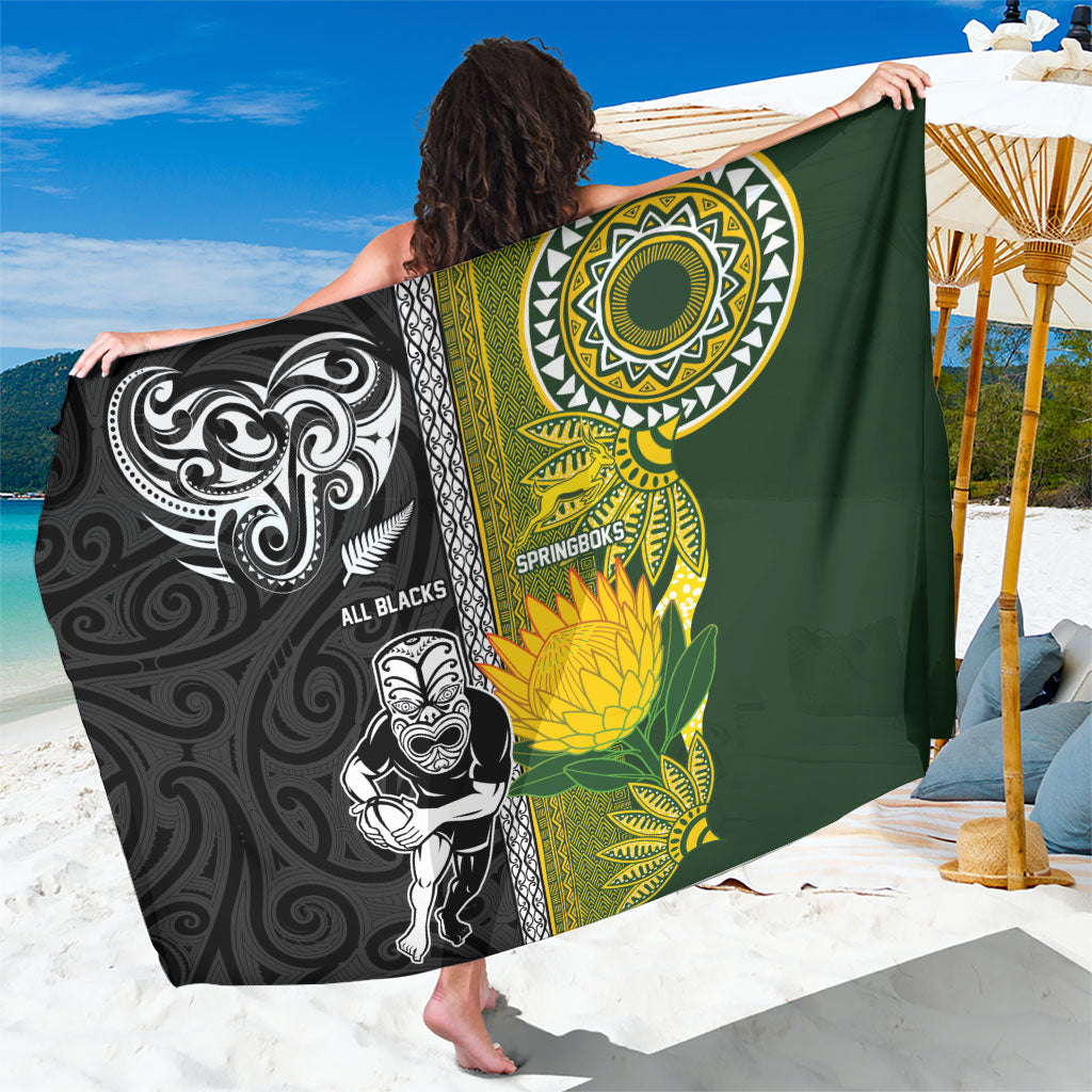 Rugby New Zealand and South Africa Sarong Greatest Rivalry Silver Fern and Antelope
