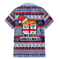 Fiji Christmas Family Matching Mermaid Dress and Hawaiian Shirt Fijian Santa and Coat of Arms Mix Tapa Pattern Striped Style LT03 - Polynesian Pride