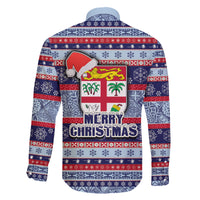 Fiji Christmas Family Matching Short Sleeve Bodycon Dress and Hawaiian Shirt Fijian Santa and Coat of Arms Mix Tapa Pattern Striped Style LT03 - Polynesian Pride
