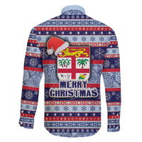 Fiji Christmas Family Matching Summer Maxi Dress and Hawaiian Shirt Fijian Santa and Coat of Arms Mix Tapa Pattern Striped Style LT03 - Polynesian Pride